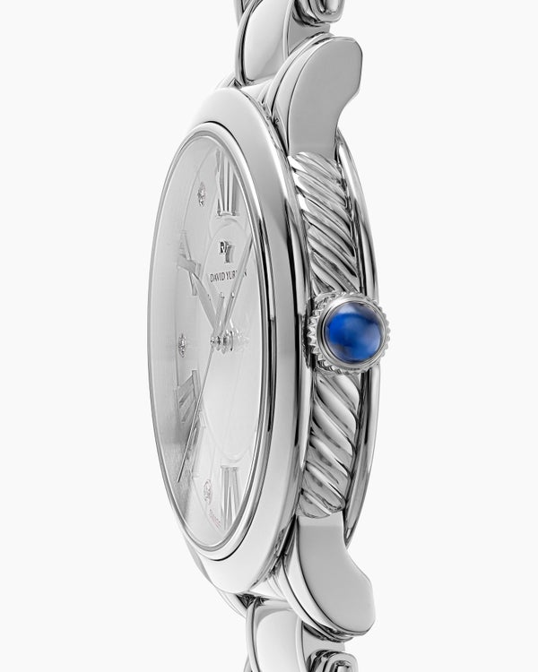 Classic Quartz Watch in Stainless Steel with Diamonds, 38mm