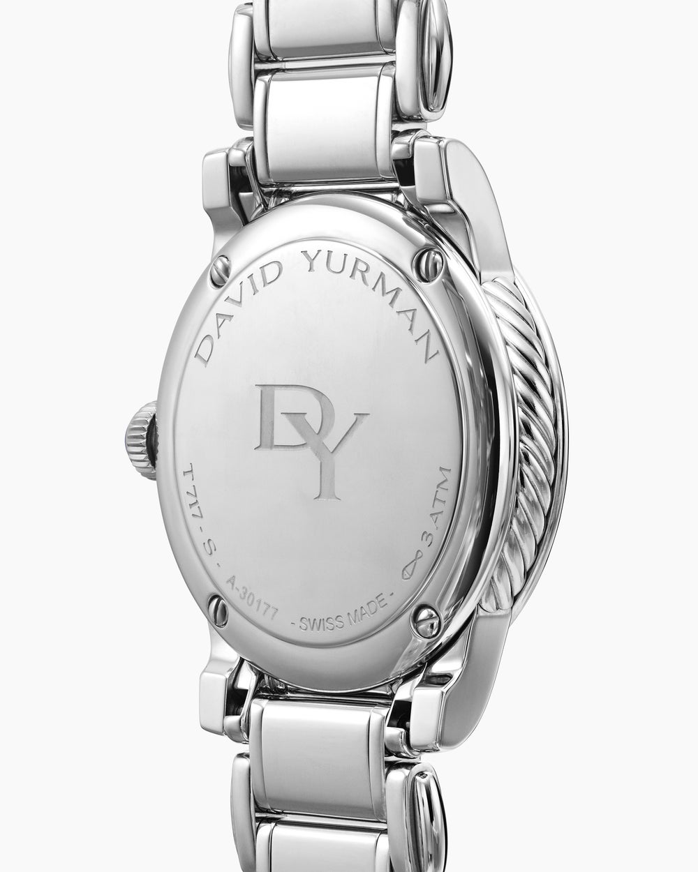 Montre à quartz classique en acier inoxydable avec chaton en diamants, 30 mm femme