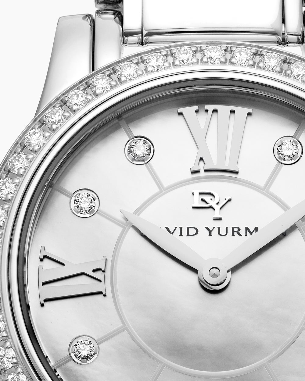 Montre à quartz classique en acier inoxydable avec chaton en diamants, 30 mm femme