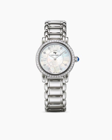Classic Quartz Watch in Stainless Steel with Diamond Bezel, 30mm