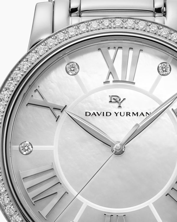 Classic Quartz Watch in Stainless Steel with Diamond Bezel, 38mm
