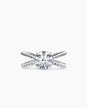 DY Crossover Cable Engagement Ring in Platinum, Round