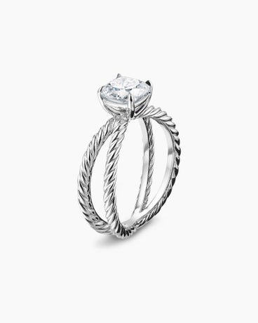 DY Crossover Engagement Ring in Platinum, Cushion