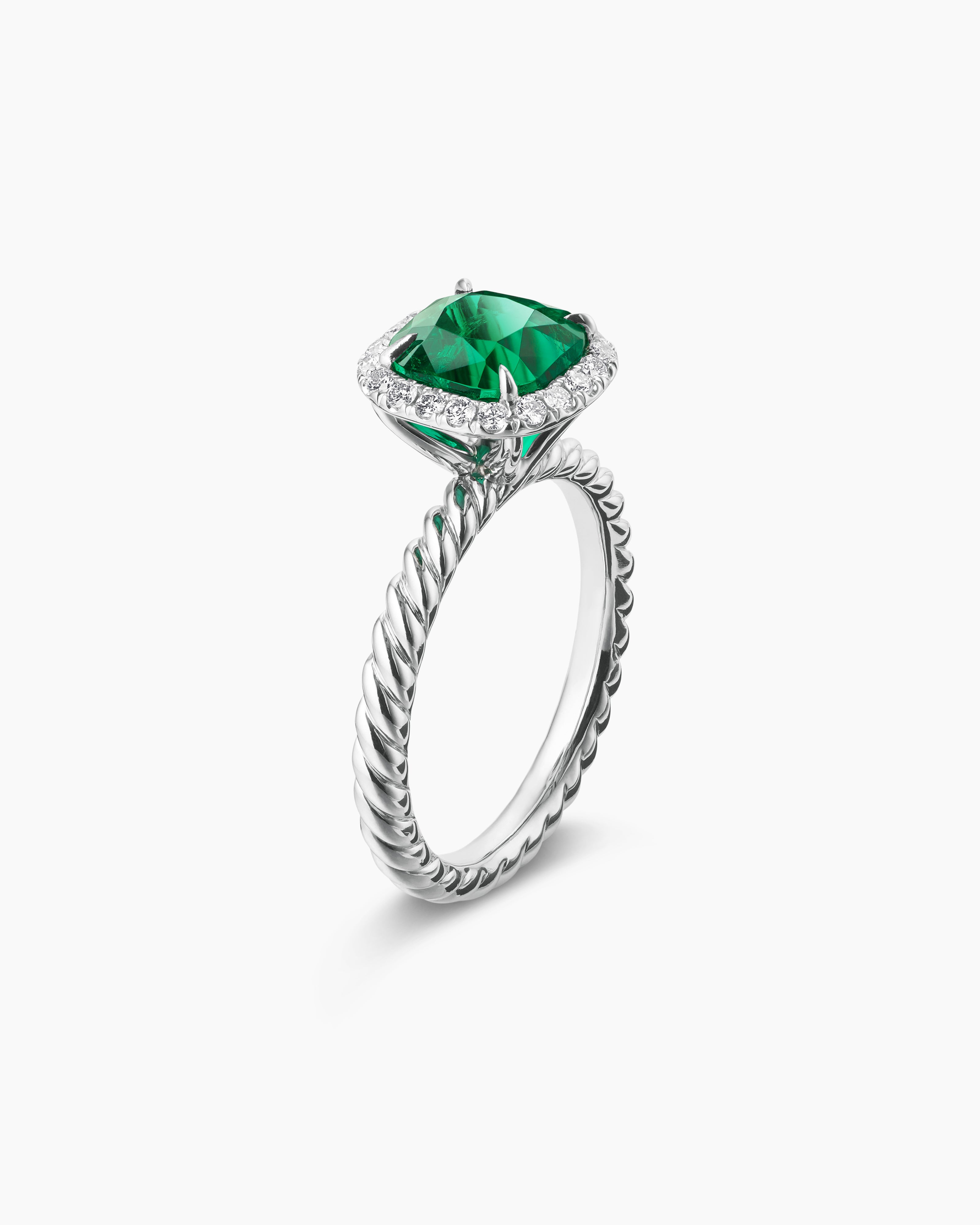18K White Gold and Platinum Estate Kat Florence Emerald Ring Size8  w/Diams=.82ctw D I-F 8.2dwt | Monmouth County's #1 Fine Jeweler