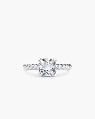 DY Cable Engagement Ring in Platinum, Cushion