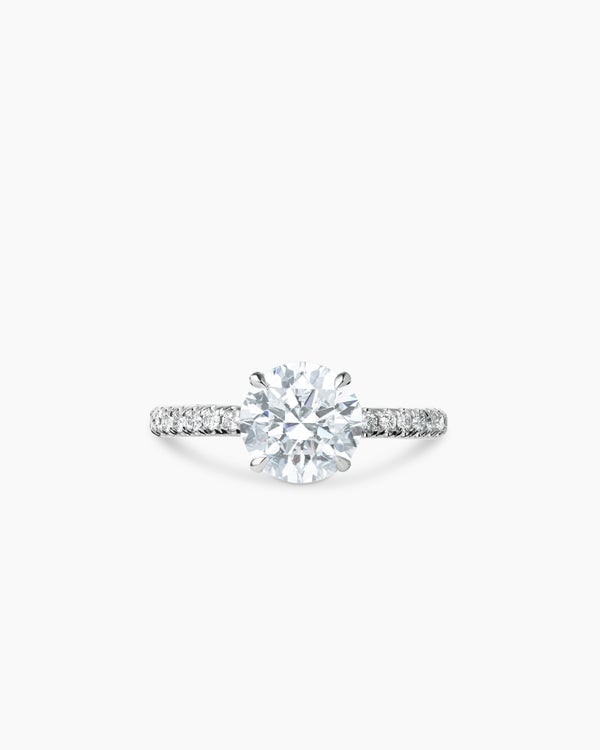 DY Eden Pavé Engagement Ring in Platinum, Round