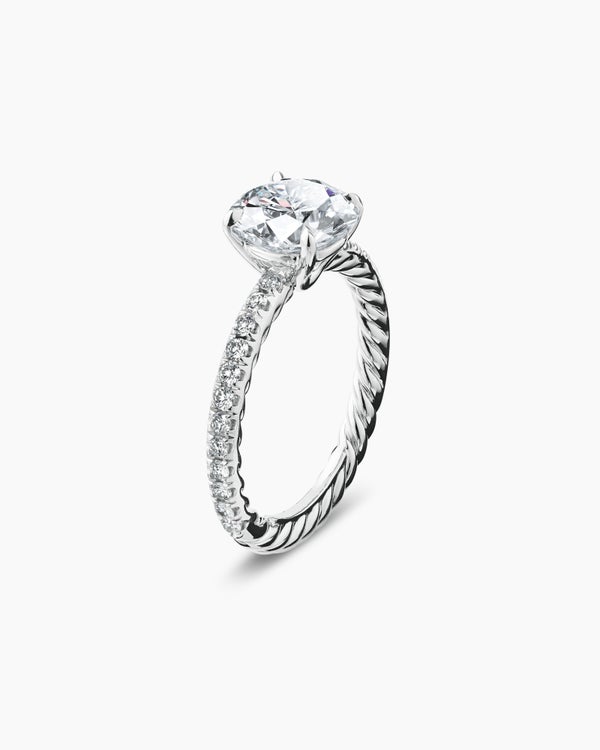 DY Eden Pavé Engagement Ring in Platinum, Round