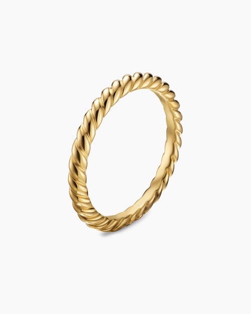 Womens DY Cable Band Ring in 18K Yellow Gold, 2mm