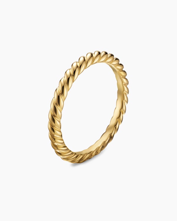 DY Cable Band Ring in 18K Yellow Gold, 2mm