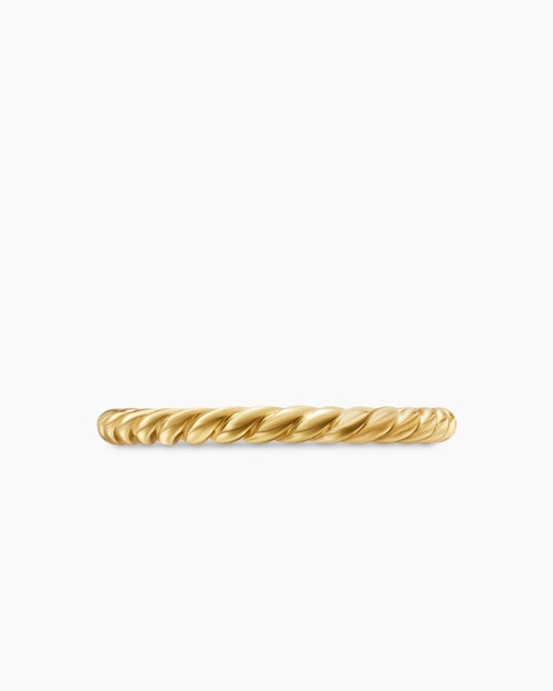 Womens DY Cable Band Ring in 18K Yellow Gold, 2mm