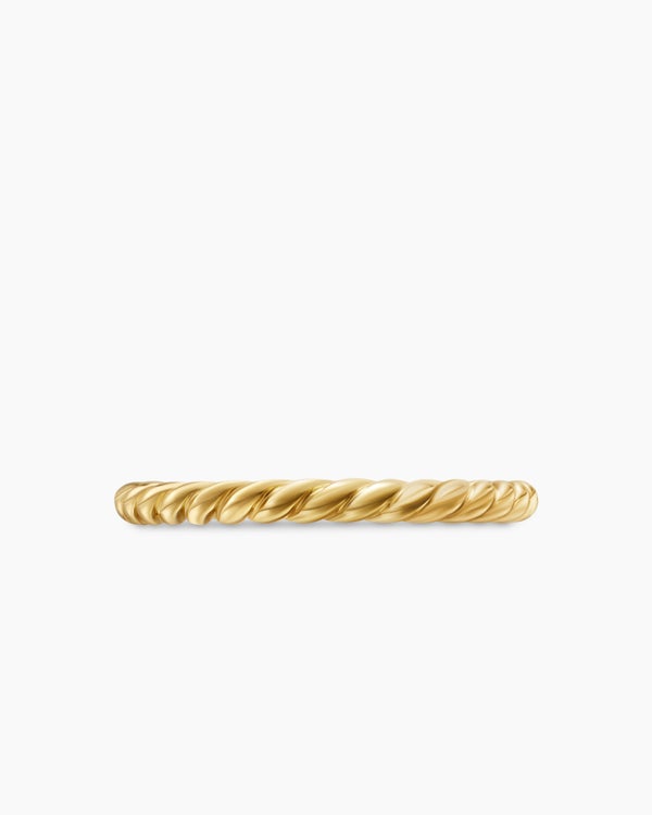 DY Cable Band Ring in 18K Yellow Gold, 2mm