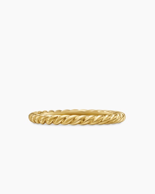 Womens DY Cable Band Ring in 18K Yellow Gold, 2mm