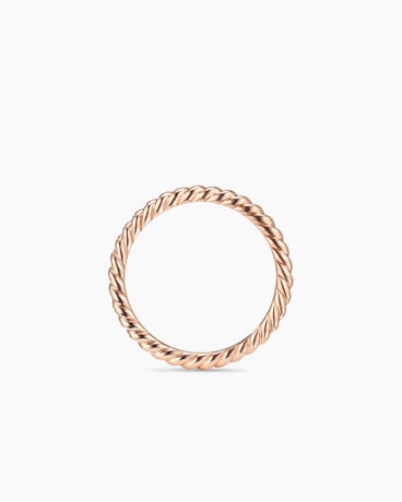 DY Cable Band Ring in 18K Rose Gold, 2mm