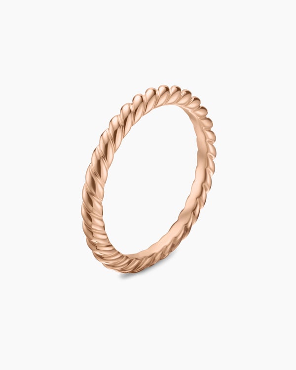 DY Cable Band Ring in 18K Rose Gold, 2mm