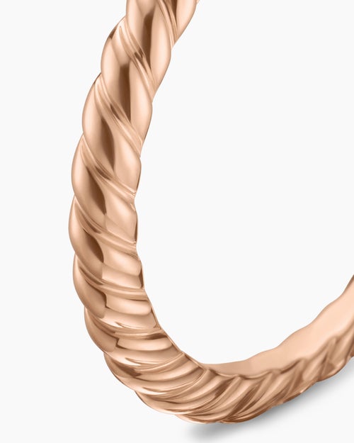 Womens DY Cable Band Ring in 18ct Rose Gold, 2mm