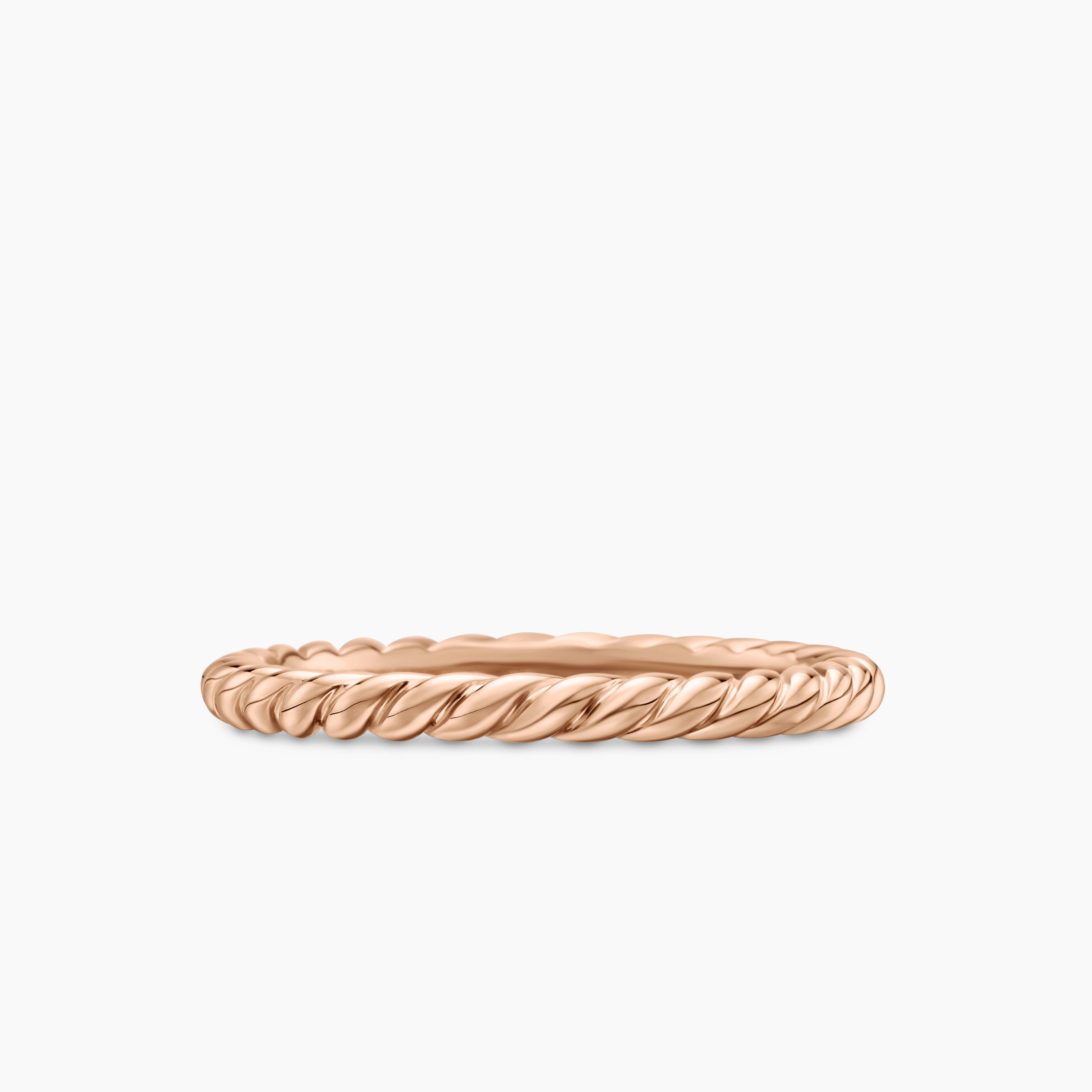 Womens DY Cable Band Ring in 18K Rose Gold, 2mm