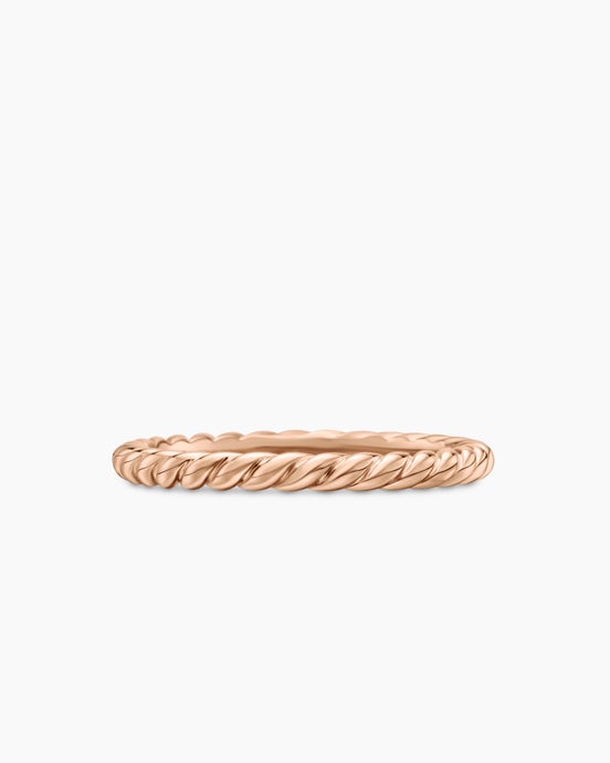DY Cable Band Ring in 18K Rose Gold, 2mm