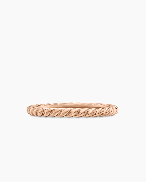DY Cable Band Ring in 18K Rose Gold, 2mm
