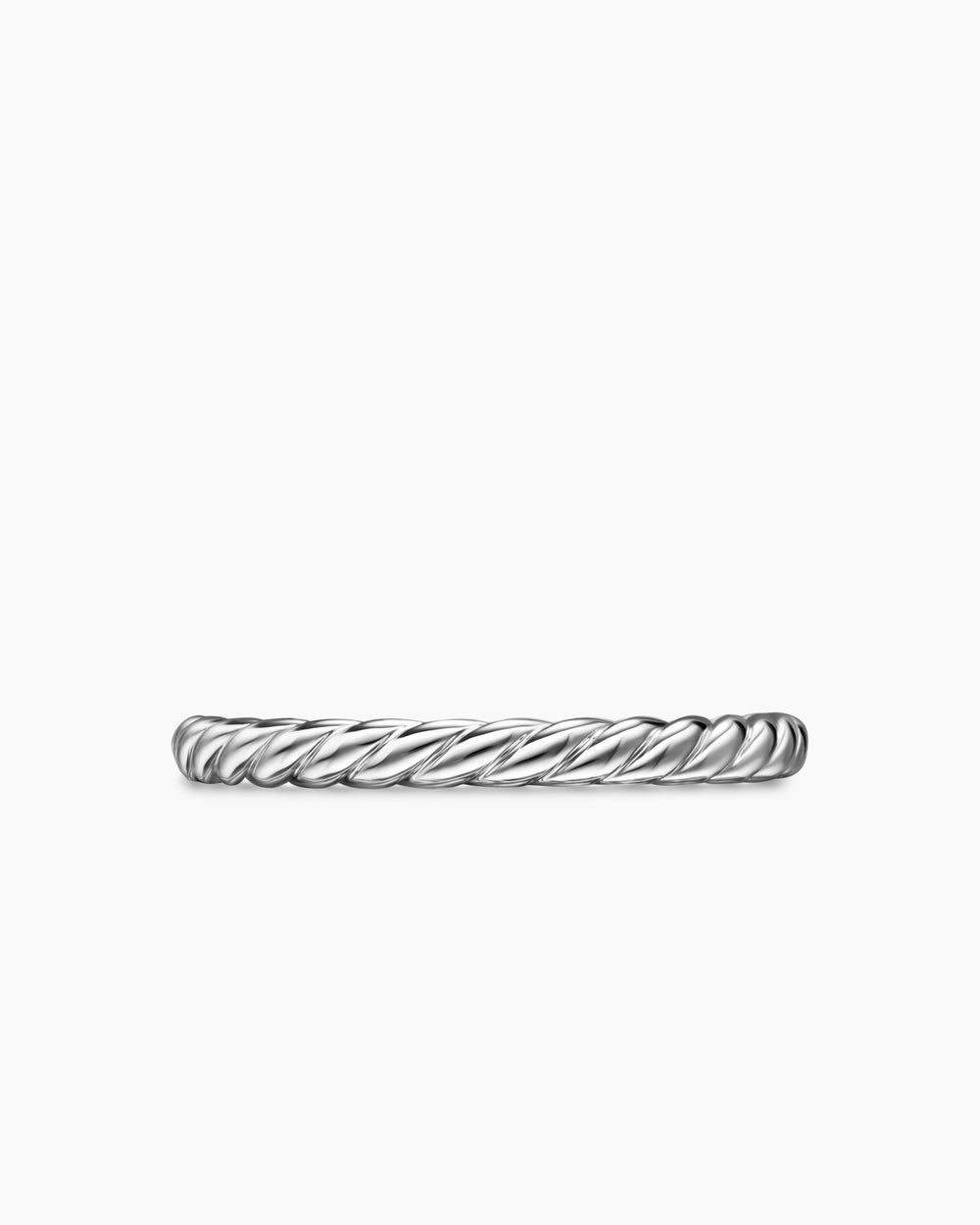 Womens DY Cable Band Ring in Platinum, 2mm
