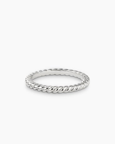 DY Cable Band Ring in Platinum, 2mm