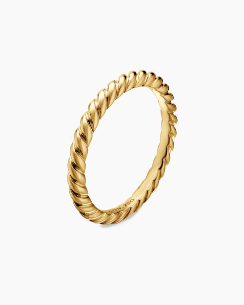 Womens DY Cable Band Ring in 18K Yellow Gold, 3mm