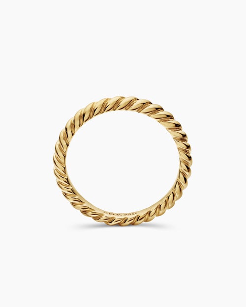 Womens DY Cable Band Ring in 18K Yellow Gold, 3mm