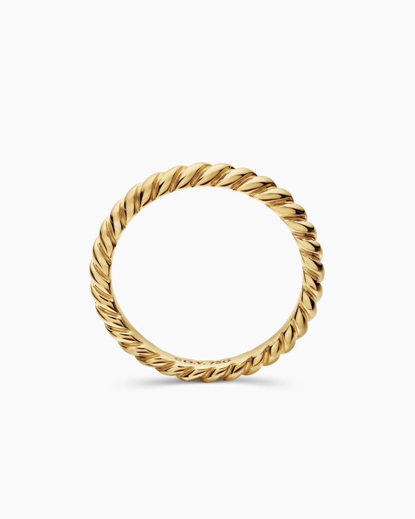 DY Cable Band Ring in 18K Yellow Gold, 3mm