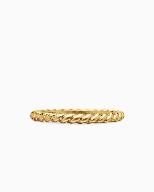 DY Cable Band Ring in 18K Yellow Gold, 3mm
