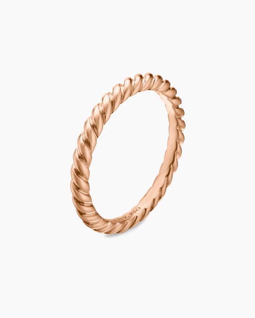 Womens DY Cable Band Ring in 18K Rose Gold, 3mm
