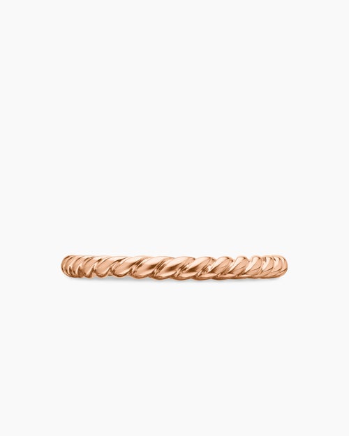 Womens DY Cable Band Ring in 18K Rose Gold, 3mm