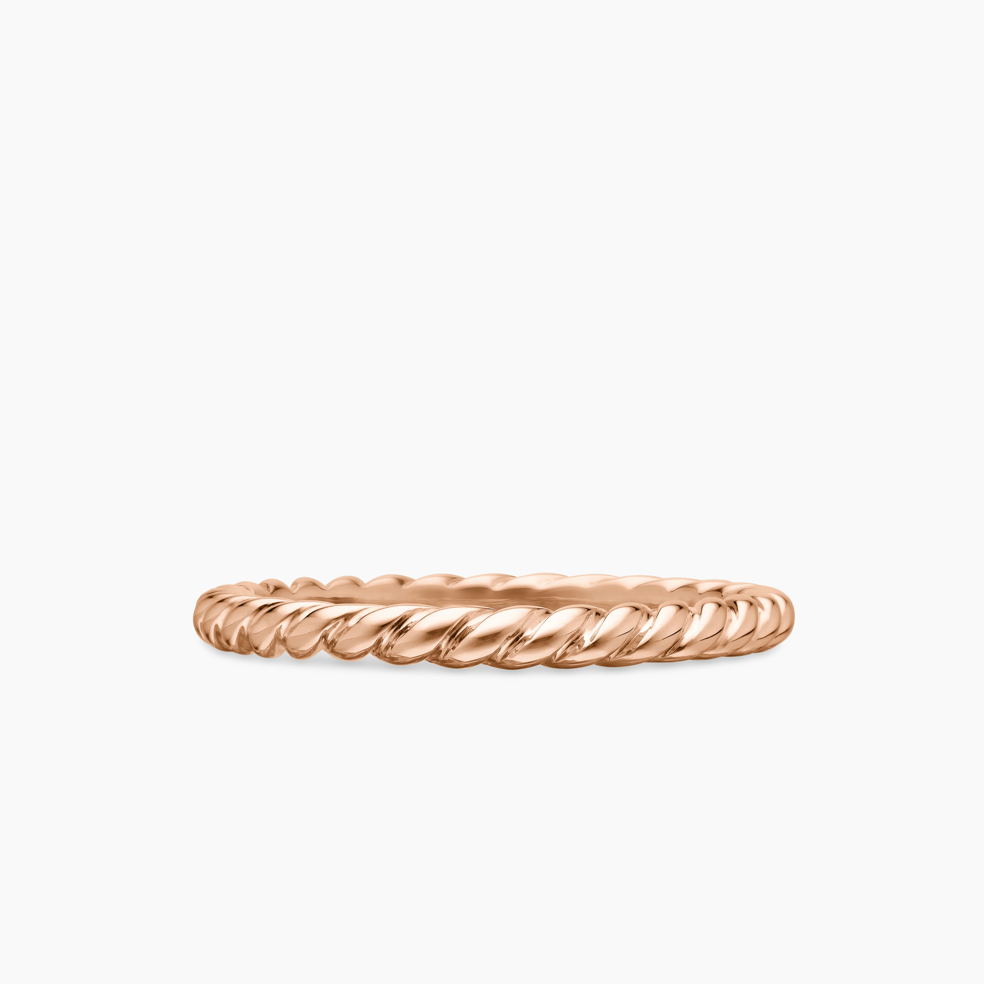 Womens DY Cable Band Ring in 18K Rose Gold, 3mm