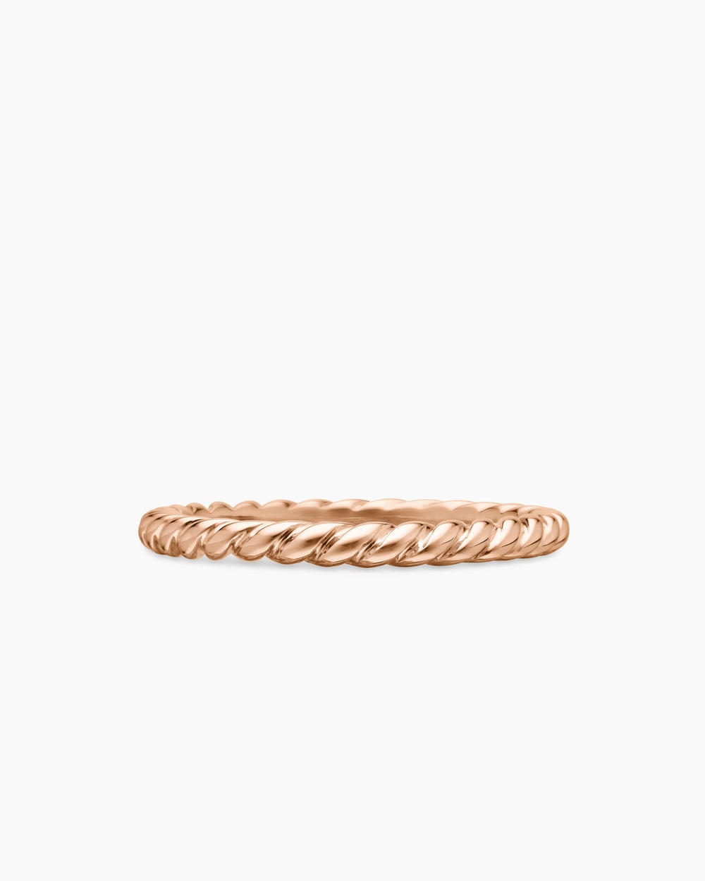 Womens DY Cable Band Ring in 18K Rose Gold, 3mm