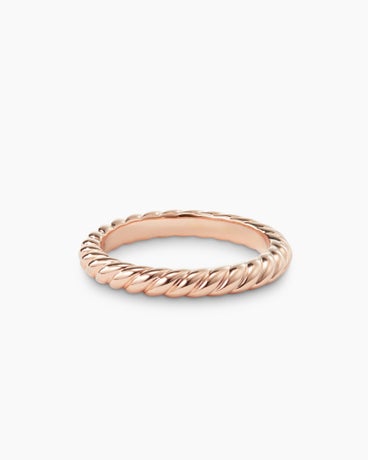 DY Cable Band Ring in 18K Rose Gold, 3mm