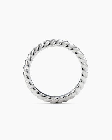 DY Cable Band Ring in Platinum, 3mm
