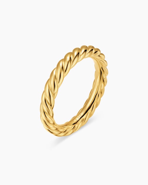 Womens DY Cable Band Ring in 18K Yellow Gold, 3mm