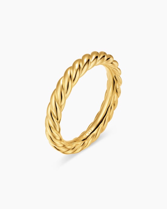 Cable Band Ring in 18K Yellow Gold, 3mm