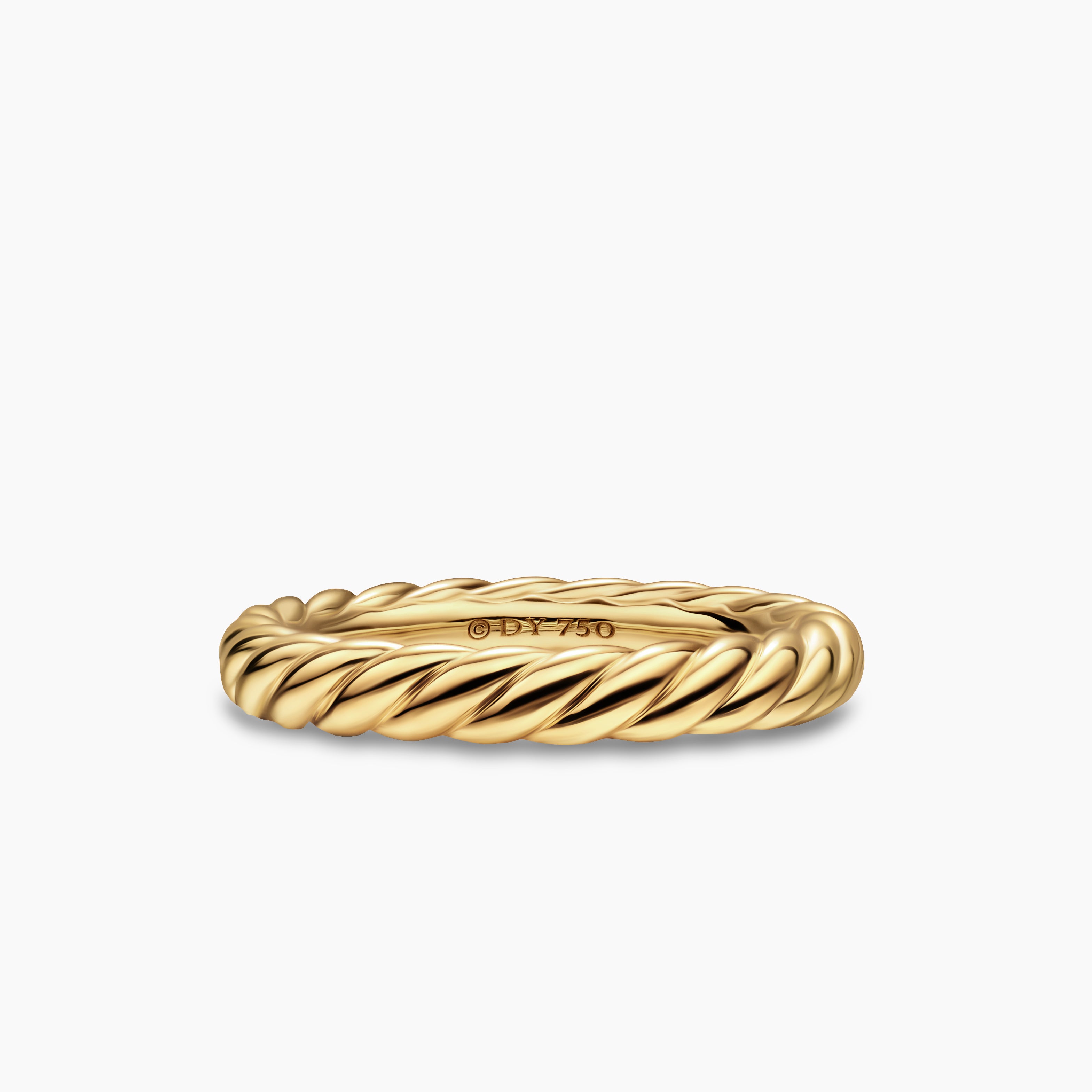 Womens DY Cable Band Ring in 18K Yellow Gold, 3mm
