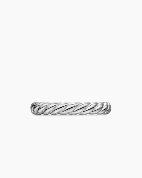 Womens Cable Band Ring in Platinum, 3mm