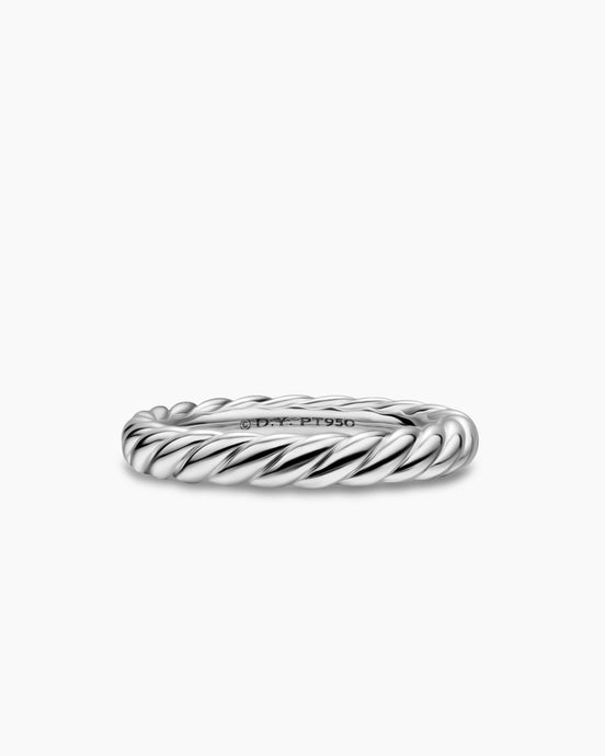 Cable Band Ring in Platinum, 3mm