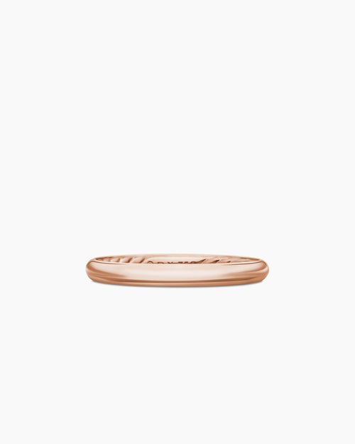 Womens DY Eden Band Ring in 18K Rose Gold, 2.5mm