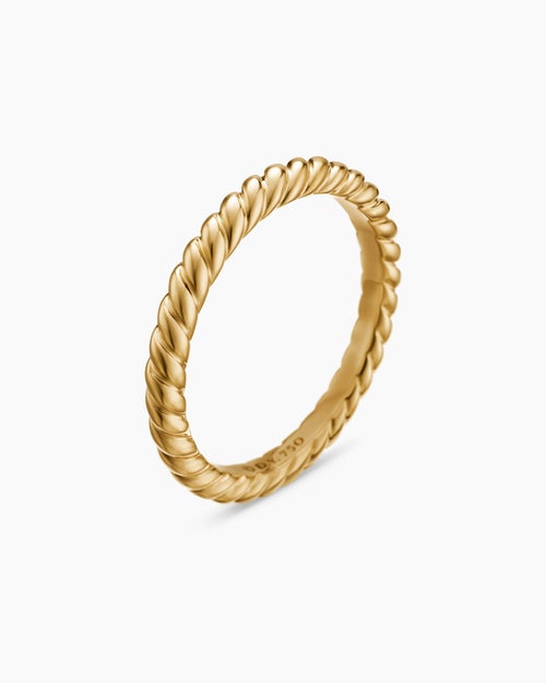 Womens DY Cable Band Ring in 18K Yellow Gold, 2.45mm
