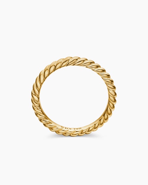 Womens DY Cable Band Ring in 18ct Yellow Gold, 2.45mm
