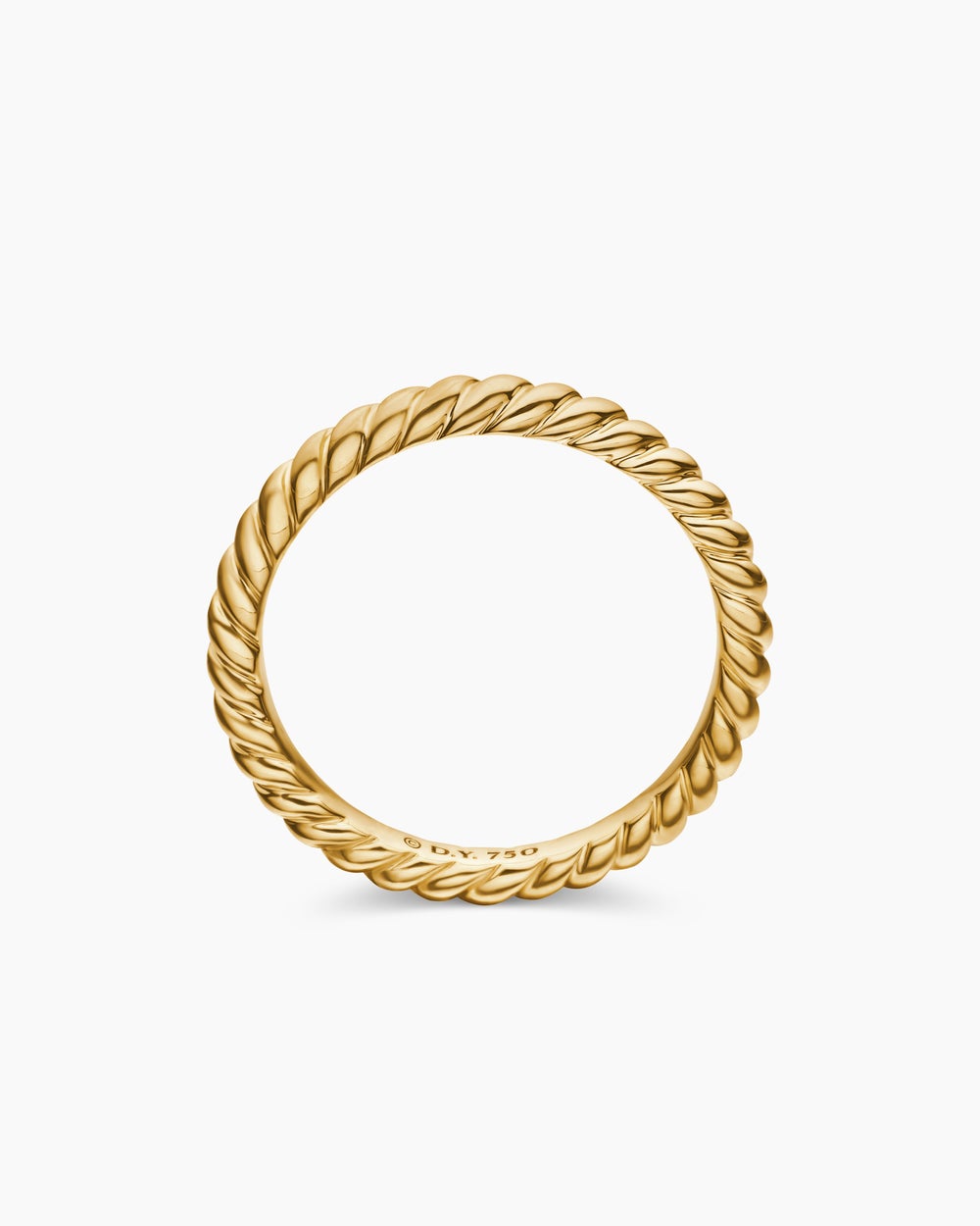 Womens DY Cable Band Ring in 18ct Yellow Gold, 2.45mm