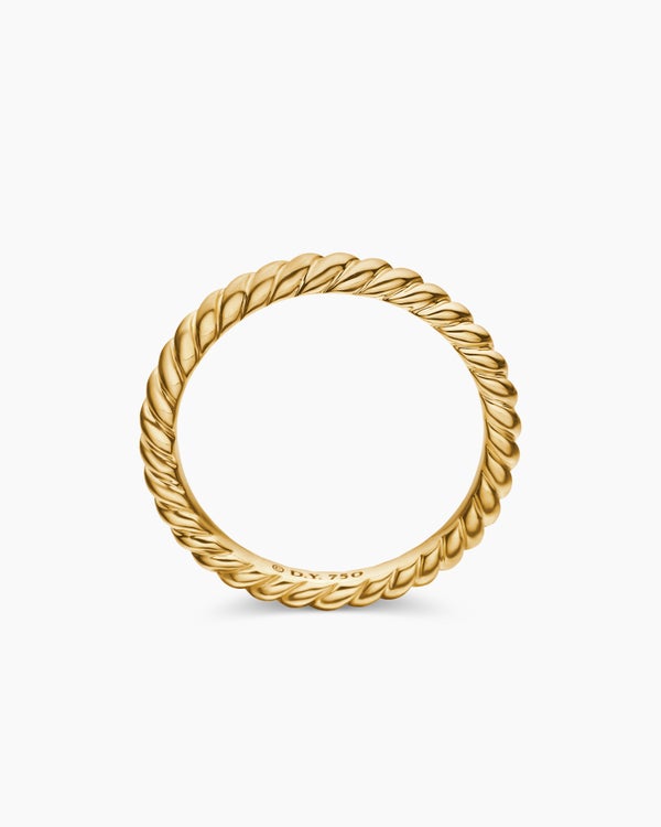 Anneau DY Cable en or jaune 18 carats, 2,45 mm