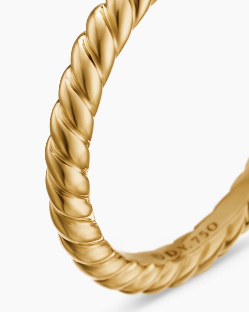 Womens DY Cable Band Ring in 18K Yellow Gold, 2.45mm
