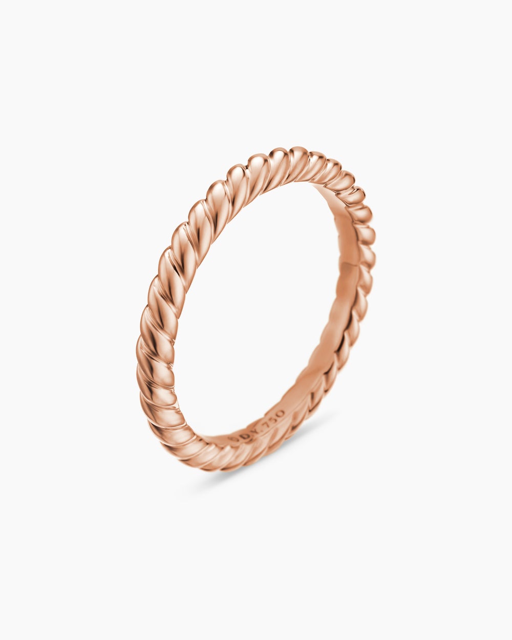 Womens DY Cable Band Ring in 18K Rose Gold, 2.45mm