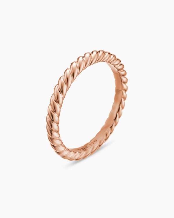 DY Cable Band Ring in 18K Rose Gold, 2.45mm