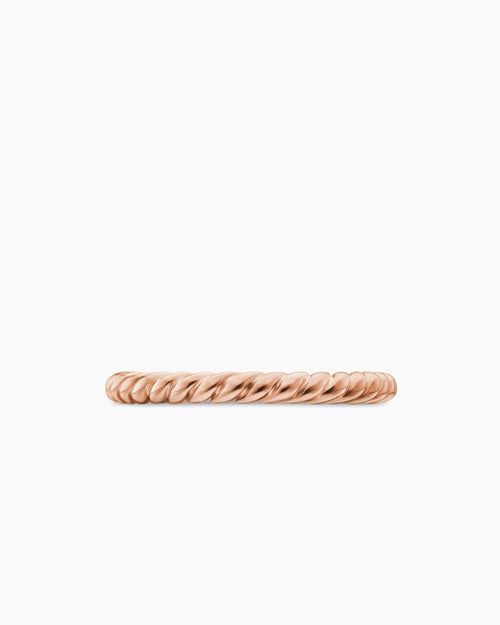 Womens DY Cable Band Ring in 18ct Rose Gold, 2.45mm
