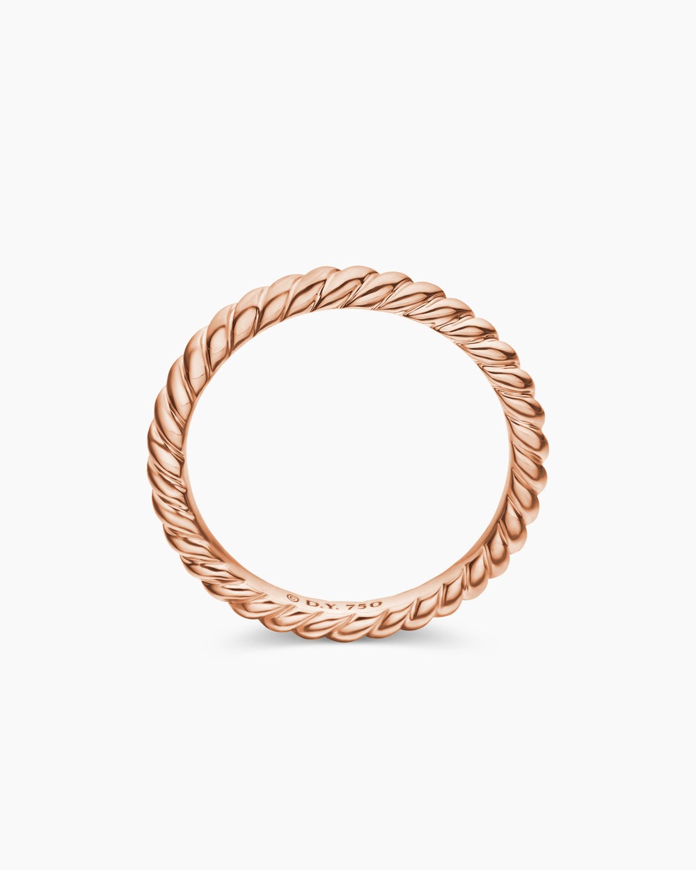 Womens DY Cable Band Ring in 18K Rose Gold, 2.45mm