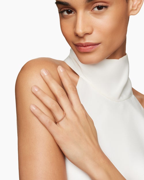 Womens DY Cable Band Ring in 18ct Rose Gold, 2.45mm